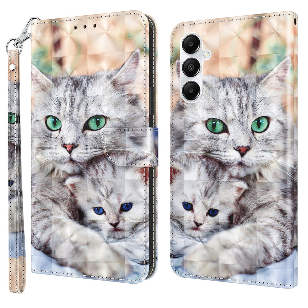 For Samsung Galaxy A35 5G Case Leather 3D Pattern Printing Phone Cover with Card Holder