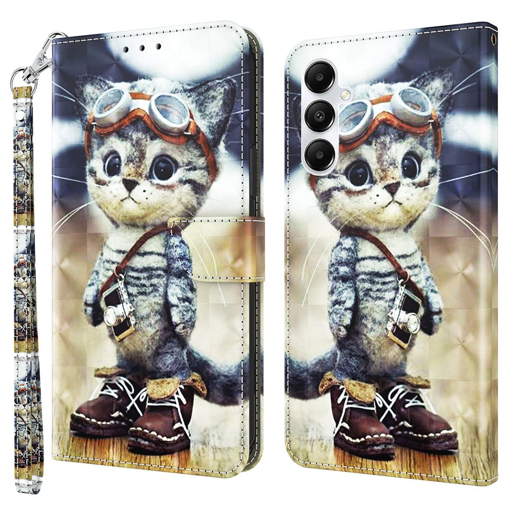 For Samsung Galaxy A35 5G Case Leather 3D Pattern Printing Phone Cover with Card Holder