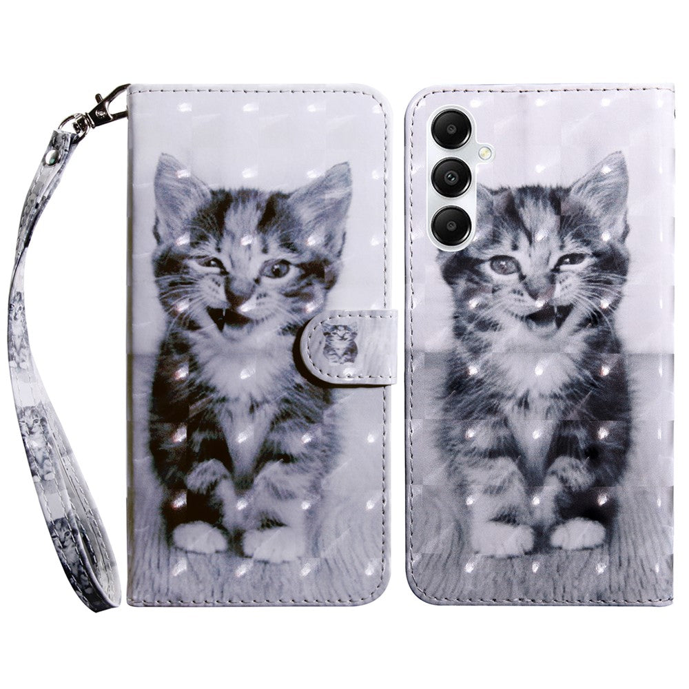 For Samsung Galaxy A35 5G Case Leather 3D Pattern Printing Phone Cover with Card Holder