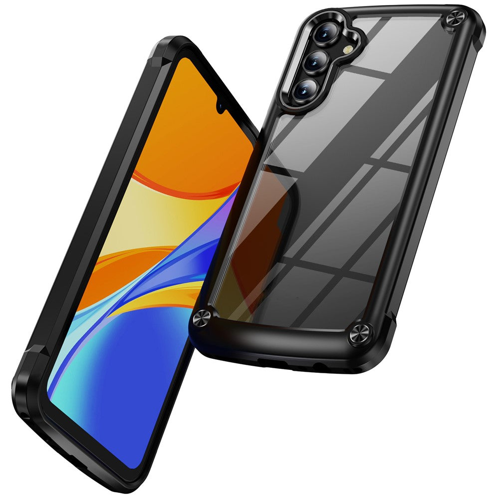 Samsung Galaxy A15 4G / 5G-hybridmobilcover i PC + TPU med bagstykke og linseramme i legering