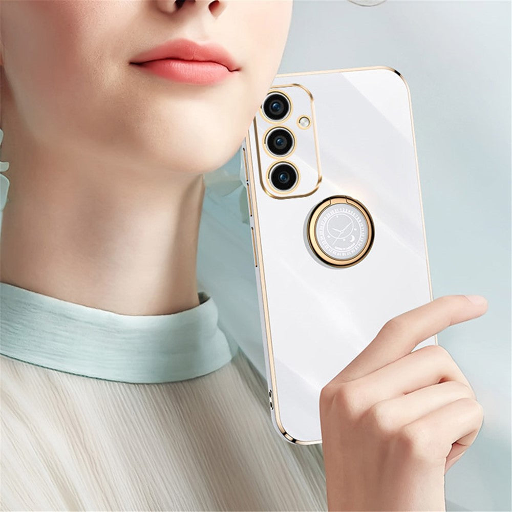 XINLI Til Samsung Galaxy A15 4G / A15 5G Cover Blød TPU Elektrobelagt Støtteben Beskyttende Cover