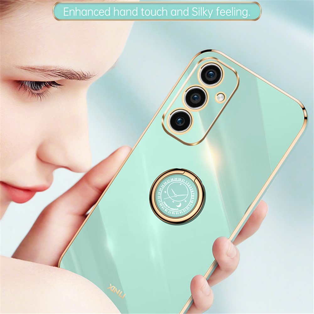 XINLI Til Samsung Galaxy A15 4G / A15 5G Cover Blød TPU Elektrobelagt Støtteben Beskyttende Cover