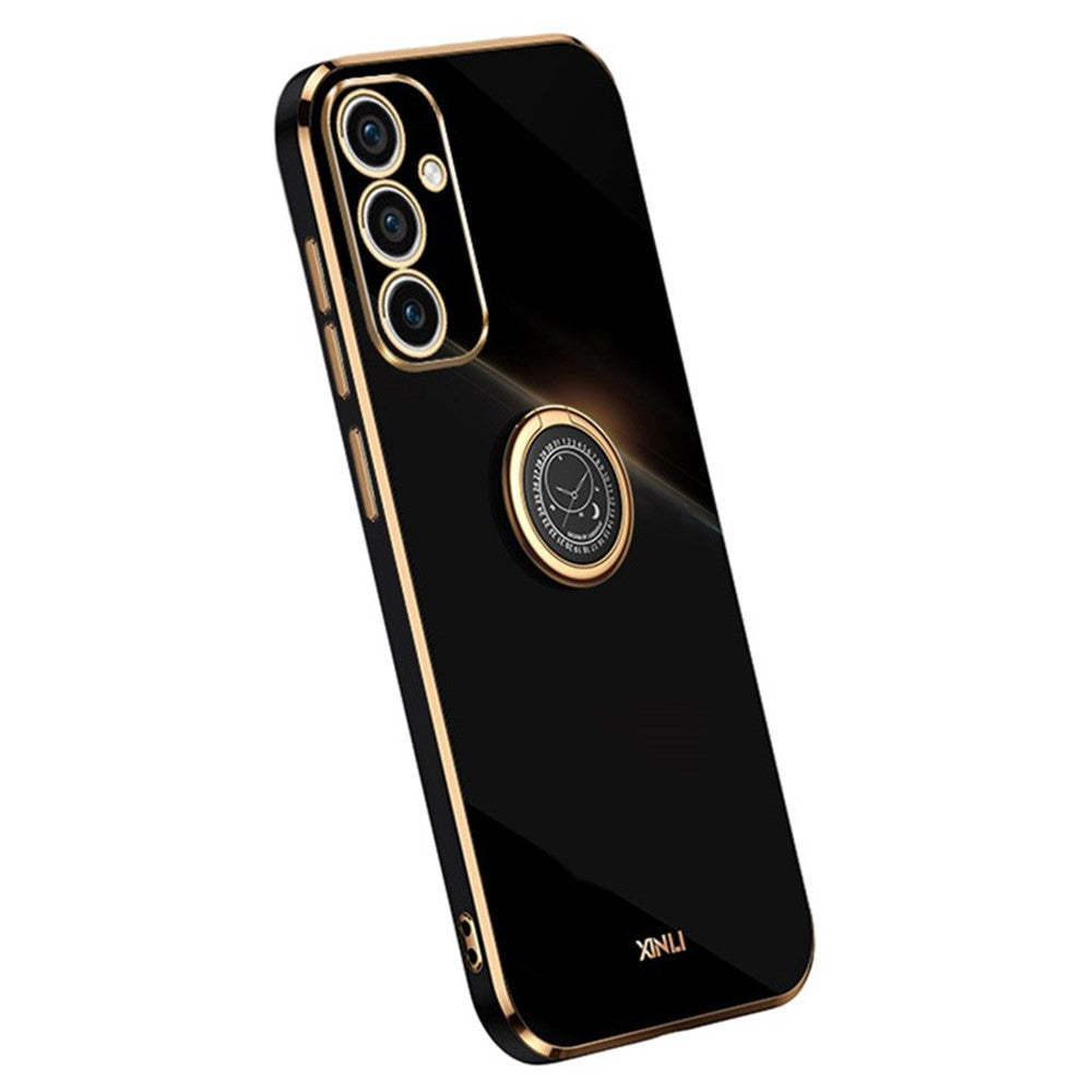 XINLI Til Samsung Galaxy A15 4G / A15 5G Cover Blød TPU Elektrobelagt Støtteben Beskyttende Cover