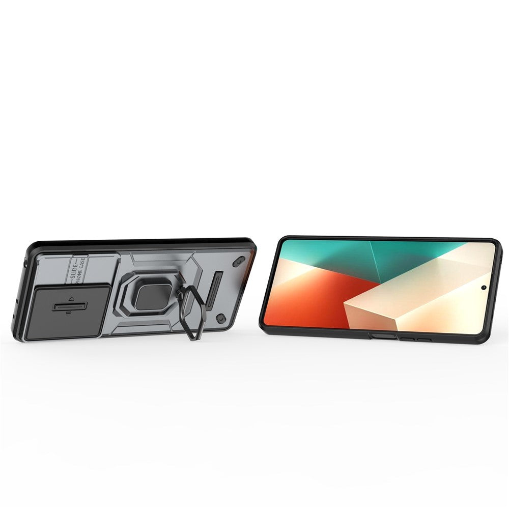 For Xiaomi Redmi Note 13 5G / Note 13 5G (China) Case Kickstand Phone Cover Slide Lens Lid