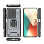 For Xiaomi Redmi Note 13 5G / Note 13 5G (China) Case Kickstand Phone Cover Slide Lens Lid