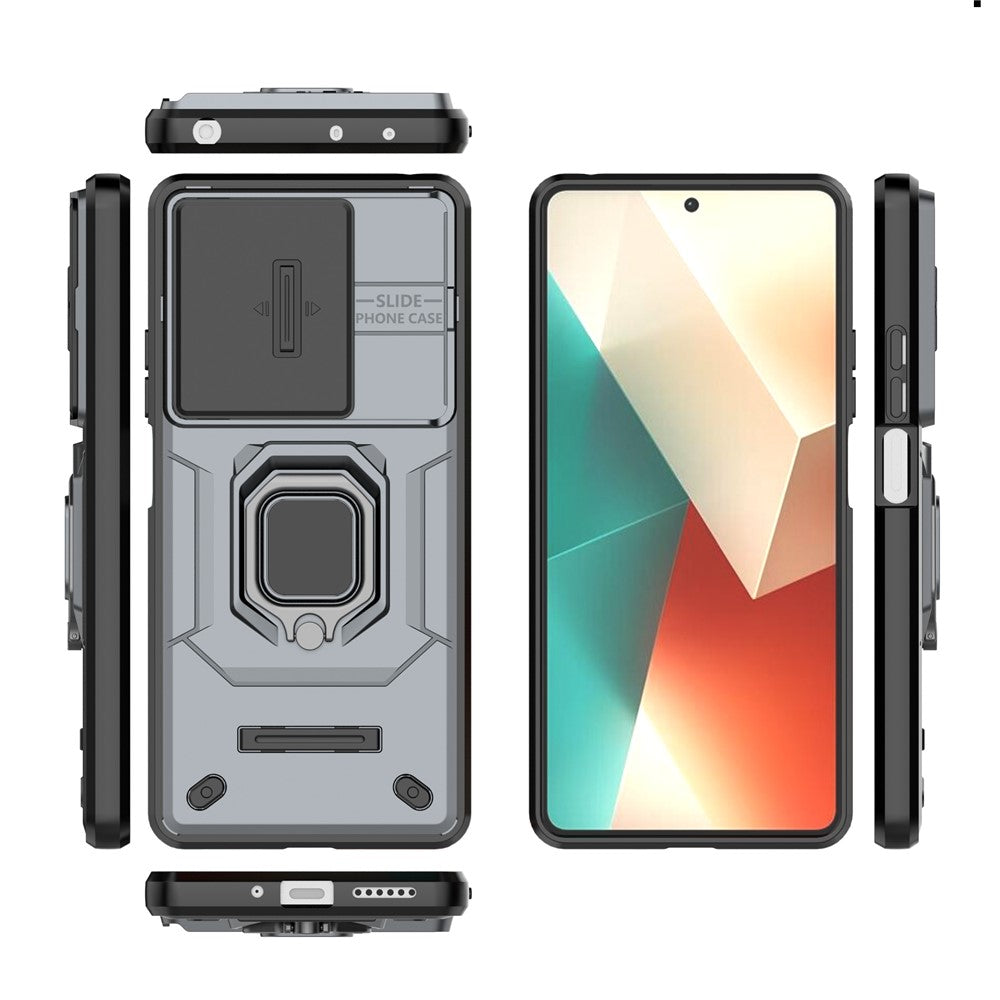 For Xiaomi Redmi Note 13 5G / Note 13 5G (China) Case Kickstand Phone Cover Slide Lens Lid