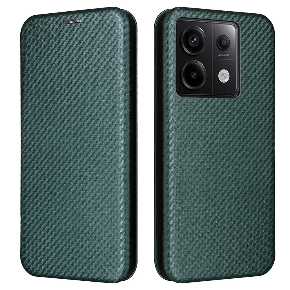 For Xiaomi Redmi Note 13 5G / Note 13 5G (China) Case Carbon Fiber Texture Phone Leather Cover