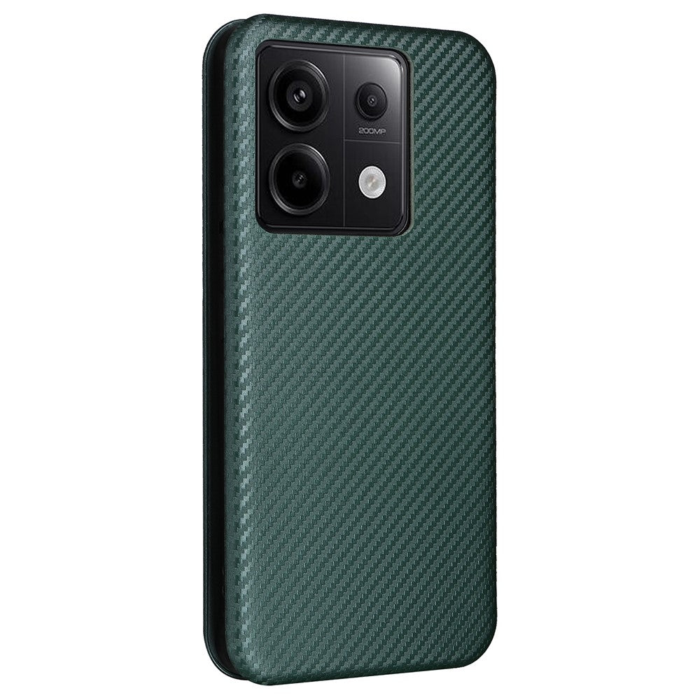 For Xiaomi Redmi Note 13 5G / Note 13 5G (China) Case Carbon Fiber Texture Phone Leather Cover