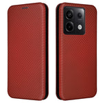 For Xiaomi Redmi Note 13 5G / Note 13 5G (China) Case Carbon Fiber Texture Phone Leather Cover