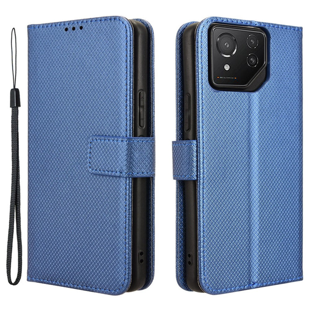 Til Asus ROG Phone 8 Pro 5G / 8 5G Magnetisk Telefoncover Diamant Tekstur Kortlommer Cover
