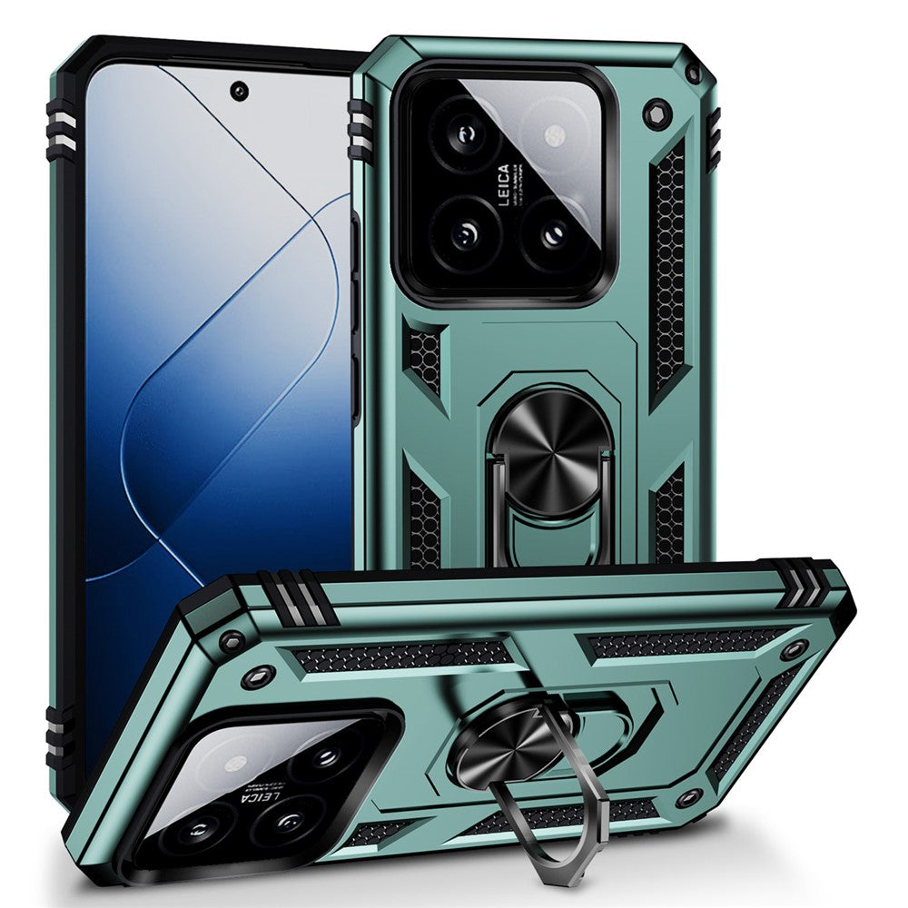 For Xiaomi 14 Drop-proof Case PC+TPU Phone Back Cover with Ring Kickstand
