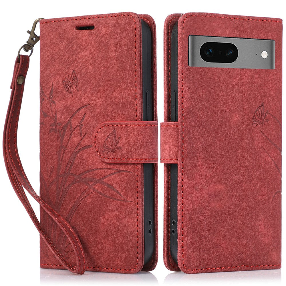 Til Google Pixel 8a Cover med rem Pung Flip PU-læder