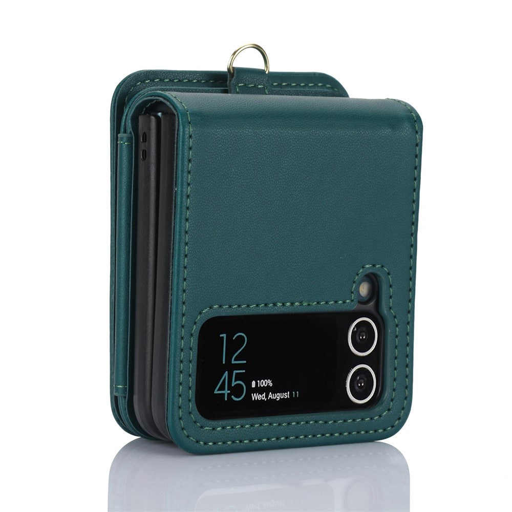 For Samsung Galaxy Z Flip4 5G Crossbody Phone Case RFID Blocking Cover Zipper Pocket