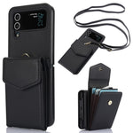 For Samsung Galaxy Z Flip4 5G Crossbody Phone Case RFID Blocking Card Holder Cover