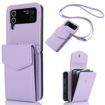 For Samsung Galaxy Z Flip4 5G Crossbody Phone Case RFID Blocking Card Holder Cover