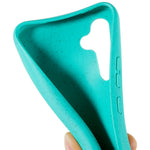 For Samsung Galaxy S24+ Back Case Wheat Straw + TPU Shockproof Phone Cover with Adjustable Lanyard