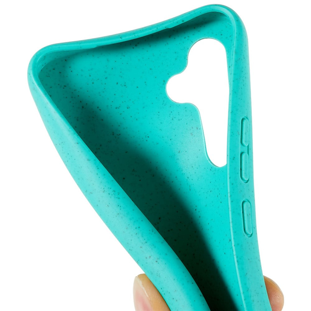 For Samsung Galaxy S24+ Back Case Wheat Straw + TPU Shockproof Phone Cover with Adjustable Lanyard