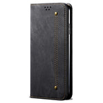 For Oppo Find X7 5G Jeans Cloth Texture Phone Case PU Leather Stand View Cover