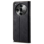 For Oppo Find X7 5G Jeans Cloth Texture Phone Case PU Leather Stand View Cover