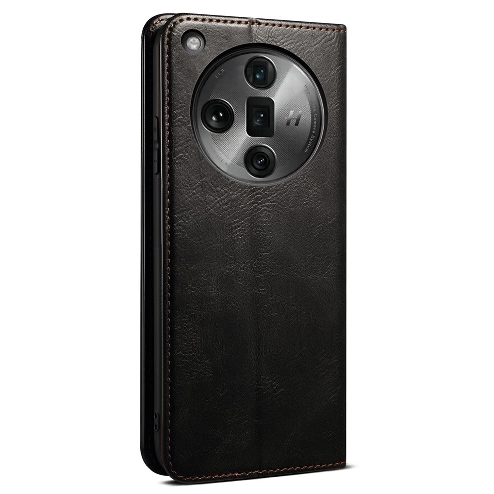 For Oppo Find X7 5G PU Leather Phone Case Waxy Crazy Horse Texture Protective Cover