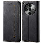 For Oppo Find X7 Ultra Leather Phone Case Jeans Cloth Texture Protective Cover