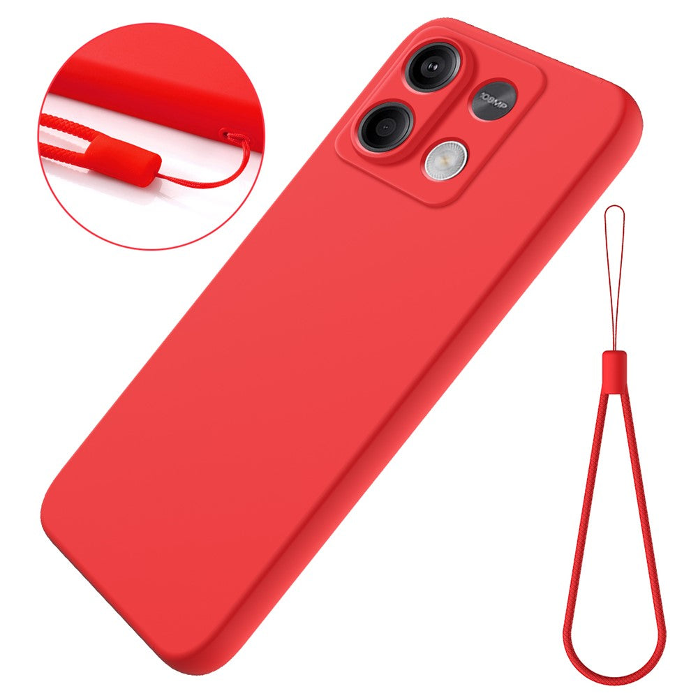 For Xiaomi Redmi Note 13 5G / Note 13 5G (China) Case Liquid Silicone Slim Protective Phone Cover with Strap