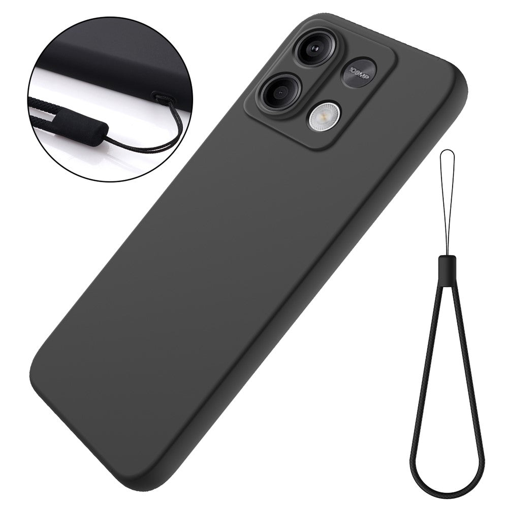 For Xiaomi Redmi Note 13 5G / Note 13 5G (China) Case Liquid Silicone Slim Protective Phone Cover with Strap