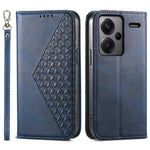 For Xiaomi Redmi Note 13 Pro+ 5G Leather Case Wallet Flip Cover Rhombus Pattern