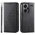 For Xiaomi Redmi Note 13 Pro+ 5G Leather Case Wallet Flip Cover Rhombus Pattern