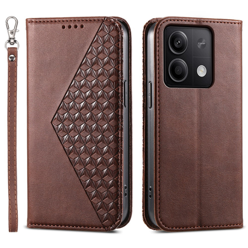 Xiaomi Redmi Note 13 5G / Note 13 5G (Kina) fodral med handrem plånboksfodral i läder