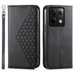 For Xiaomi Redmi Note 13 Pro 5G / Poco X6 5G Case Wallet Magnetic Leather Cover Rhombus Pattern