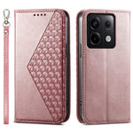 For Xiaomi Redmi Note 13 Pro 5G / Poco X6 5G Case Wallet Magnetic Leather Cover Rhombus Pattern