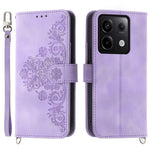 For Xiaomi Redmi Note 13 Pro 5G / Poco X6 5G Case Multi Card Slots PU Leather Cover Flower Pattern