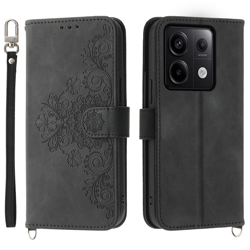 For Xiaomi Redmi Note 13 Pro 5G / Poco X6 5G Case Multi Card Slots PU Leather Cover Flower Pattern