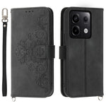 For Xiaomi Redmi Note 13 Pro 5G / Poco X6 5G Case Multi Card Slots PU Leather Cover Flower Pattern