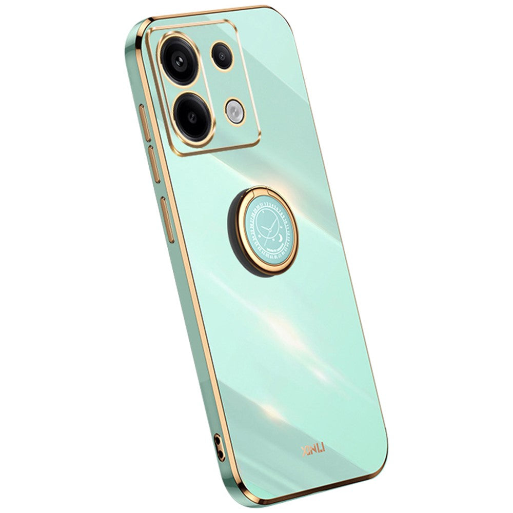 XINLI For Xiaomi Redmi Note 13 Pro 5G / Poco X6 5G Case TPU Phone Back Cover Electroplating Edge with Kickstand