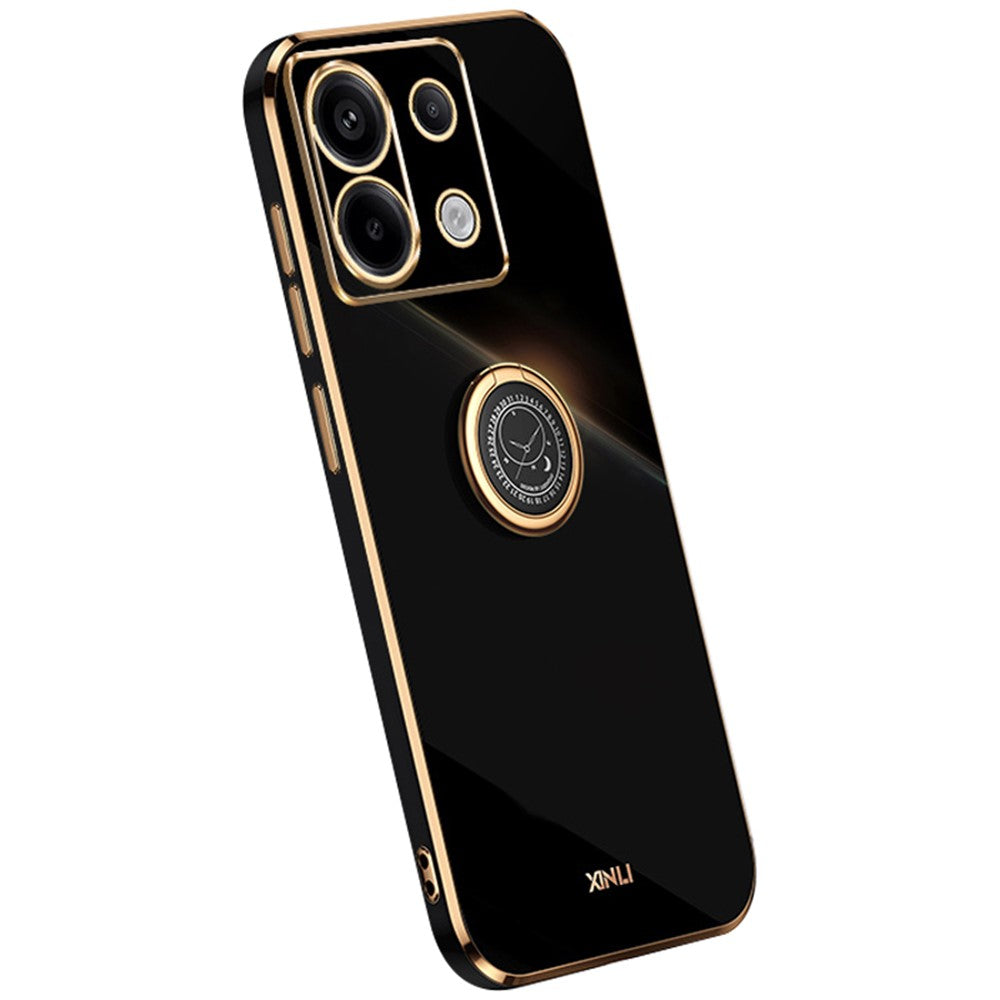 XINLI For Xiaomi Redmi Note 13 Pro 5G / Poco X6 5G Case TPU Phone Back Cover Electroplating Edge with Kickstand