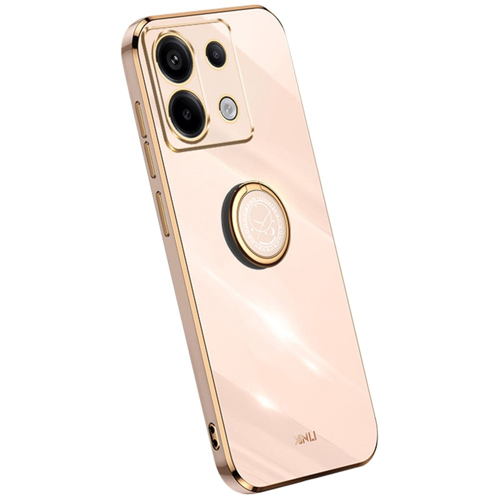 XINLI For Xiaomi Redmi Note 13 Pro 5G / Poco X6 5G Case TPU Phone Back Cover Electroplating Edge with Kickstand