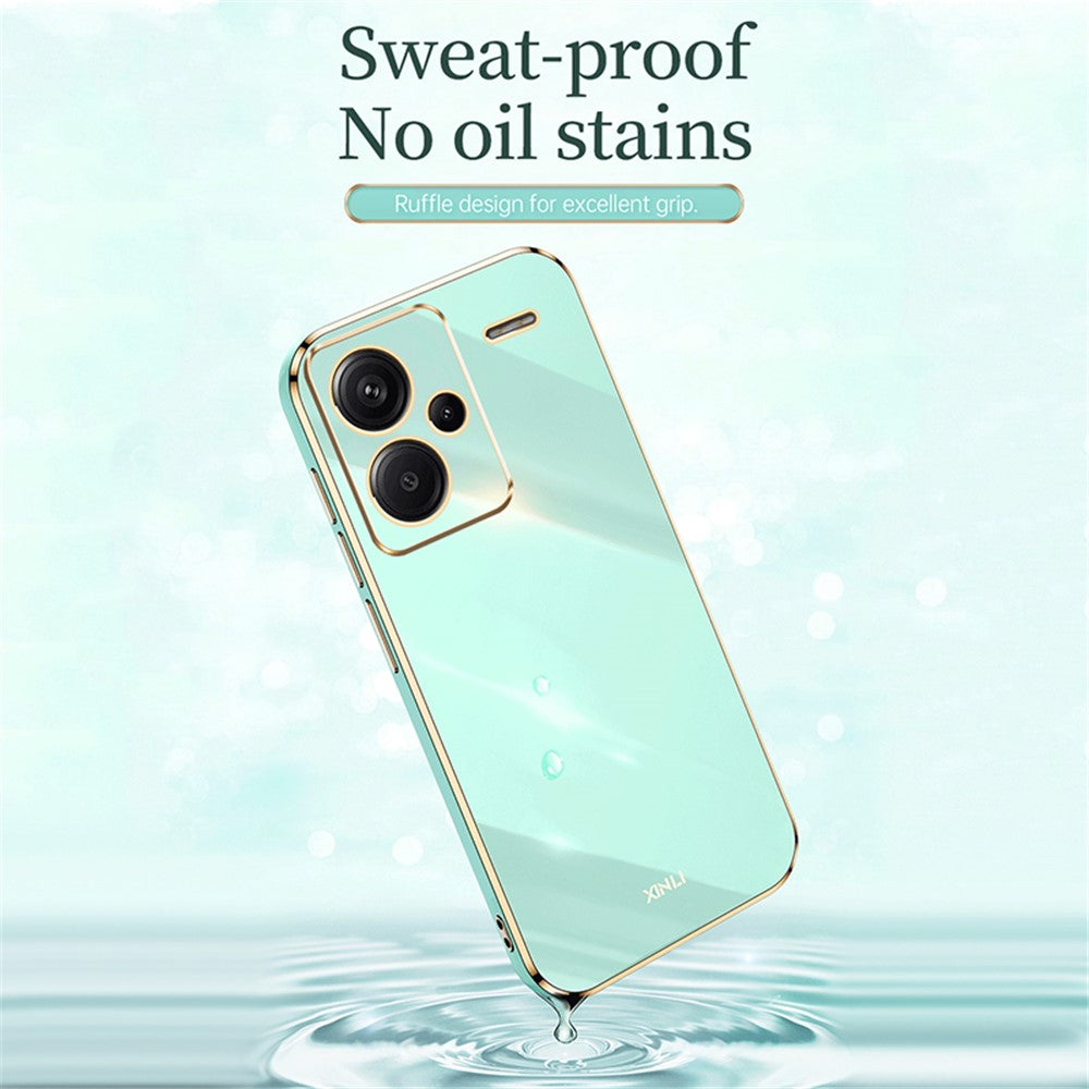 XINLI För Xiaomi Redmi Note 13 Pro+ 5G Mjukt TPU-skal Galvaniserat Stötsäkert mobilskydd