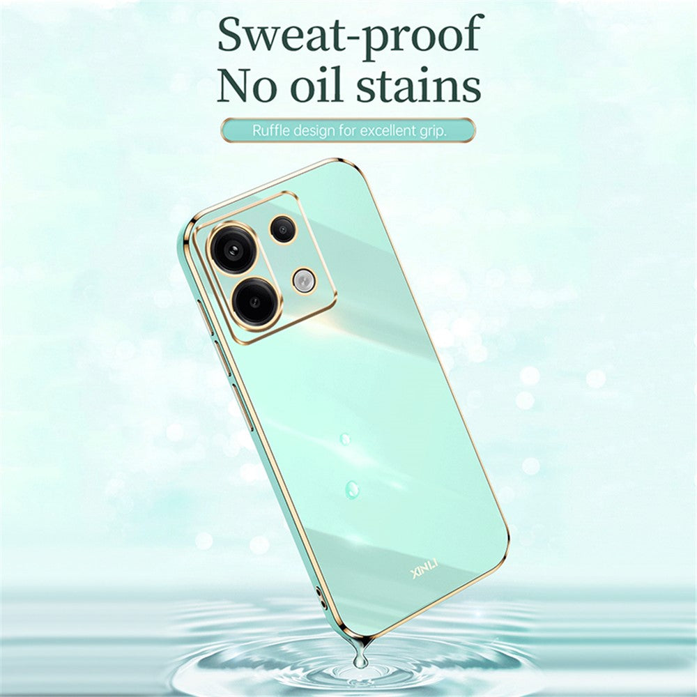 XINLI För Xiaomi Redmi Note 13 Pro 5G / Poco X6 5G Bakskal Galvaniserad TPU Reptåligt mobilskal