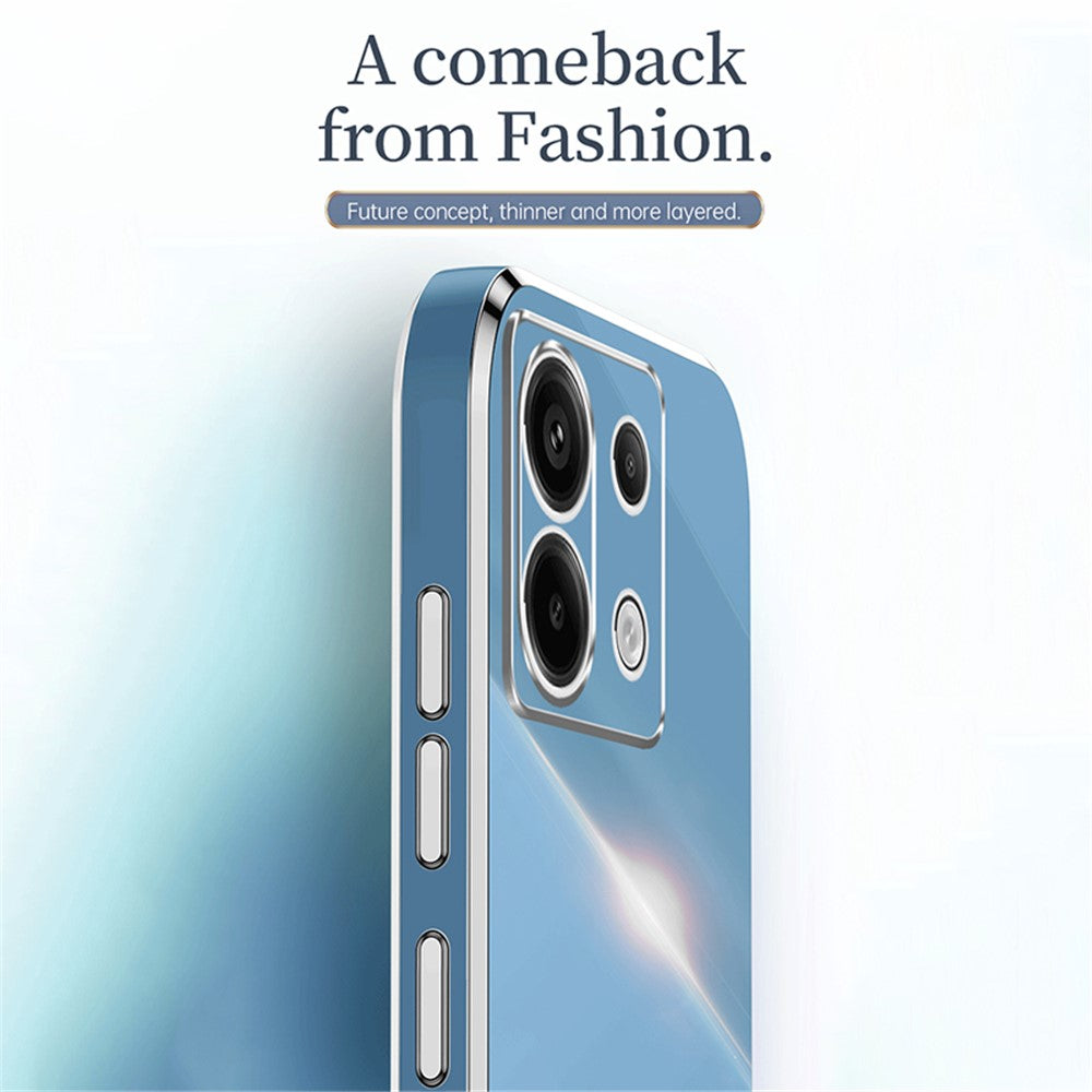 XINLI För Xiaomi Redmi Note 13 Pro 5G / Poco X6 5G Bakskal Galvaniserad TPU Reptåligt mobilskal