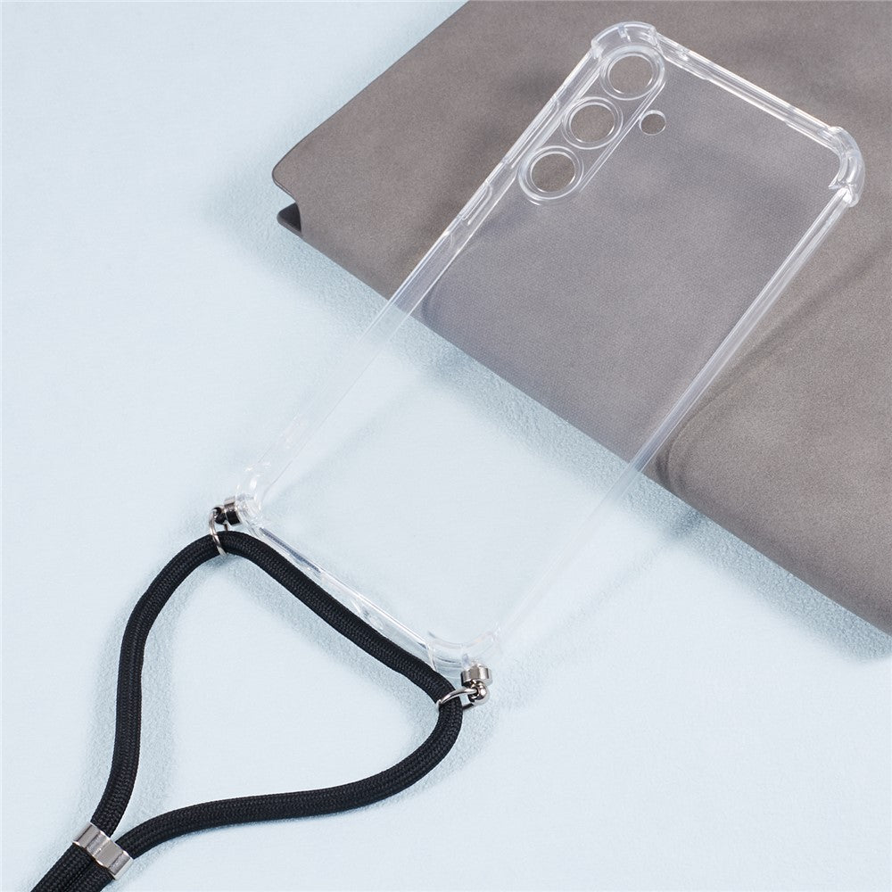 Til Samsung Galaxy A35 5G Cover Forstærket Hjørne Klart Telefoncover med Snor