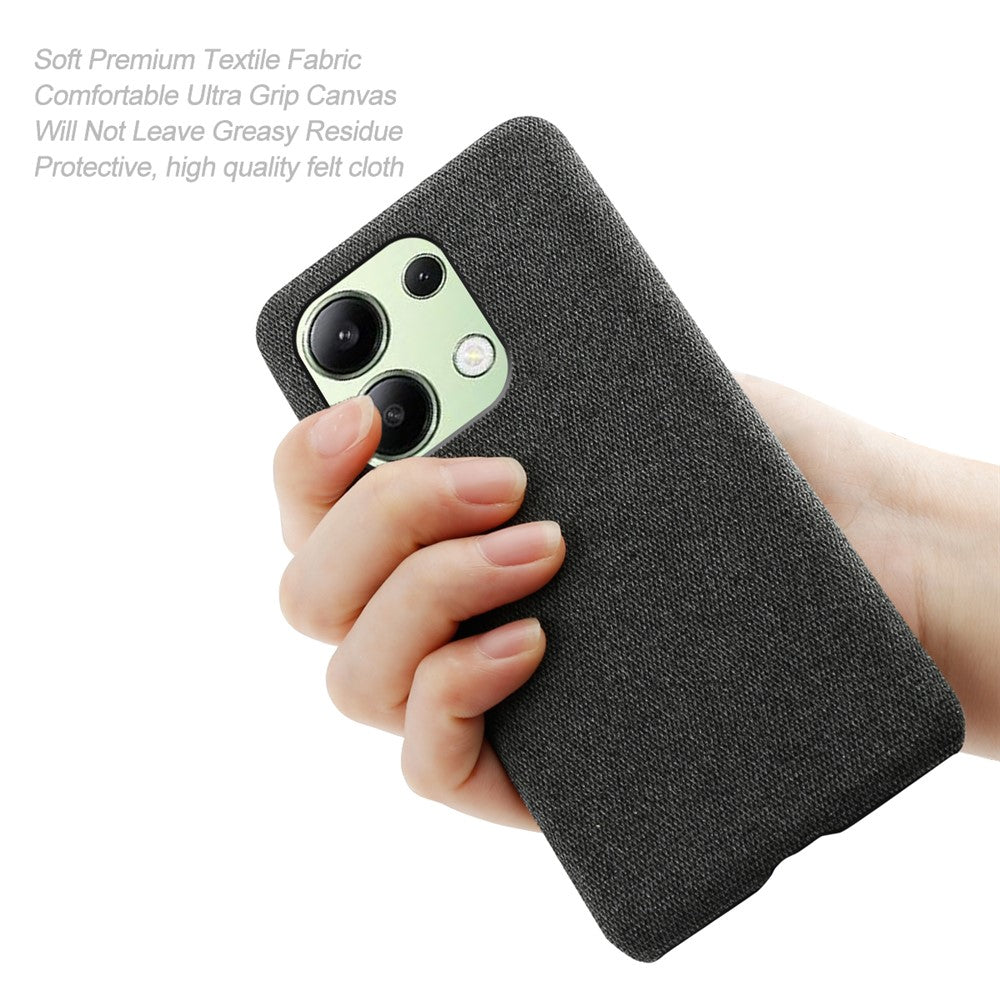 For Xiaomi Redmi Note 13 4G Phone Case Hard PC+Cloth Anti-slip Cover