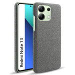 For Xiaomi Redmi Note 13 4G Phone Case Hard PC+Cloth Anti-slip Cover
