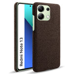 For Xiaomi Redmi Note 13 4G Phone Case Hard PC+Cloth Anti-slip Cover