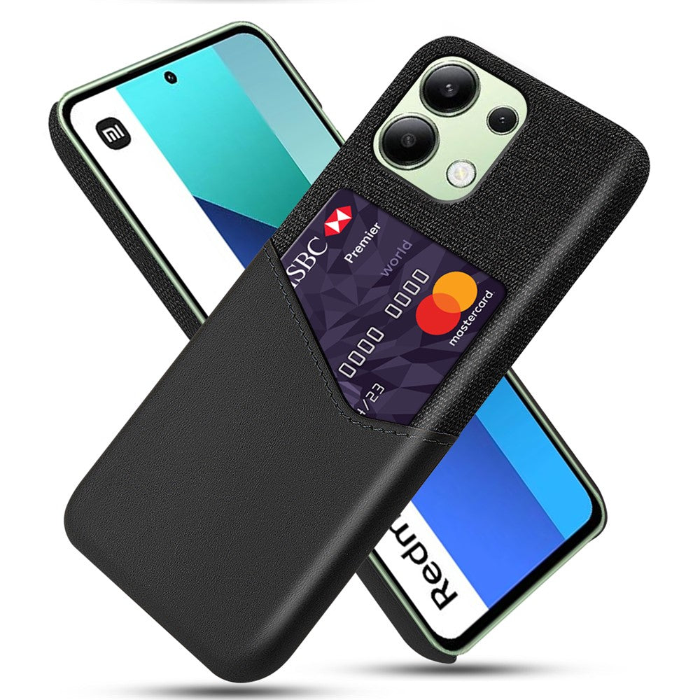 For Xiaomi Redmi Note 13 4G Phone Case PU Leather+PC Cover with Card Holder Slot