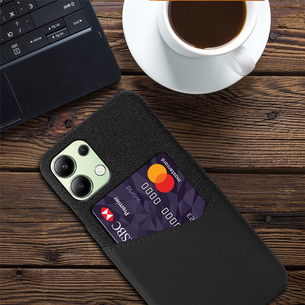 For Xiaomi Redmi Note 13 4G Phone Case PU Leather+PC Cover with Card Holder Slot