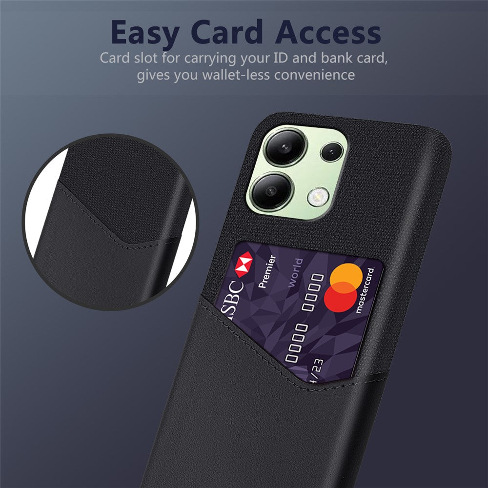 For Xiaomi Redmi Note 13 4G Phone Case PU Leather+PC Cover with Card Holder Slot
