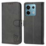 For Xiaomi Redmi Note 13 Pro 5G / Poco X6 5G Leather Case Happy Cat Pattern Folding Stand Phone Cover