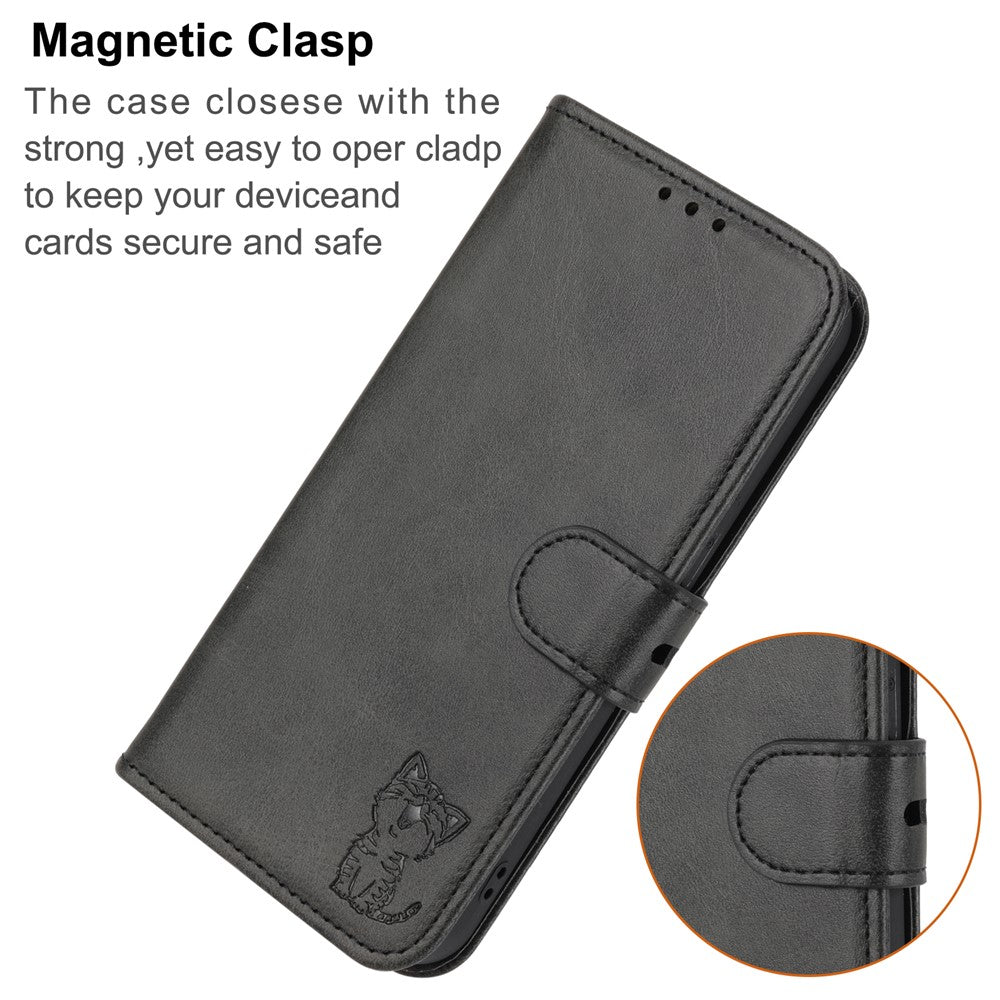For Xiaomi Redmi Note 13 Pro 5G / Poco X6 5G Leather Case Happy Cat Pattern Folding Stand Phone Cover